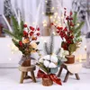 Mini albero di Natale Fiore di pino Art Decorazioni fai da te per la casa Ornamento di Natale Anno Y201020