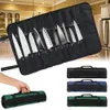 4 Color Choice Chef Knife Bag Roll Bag Carry Case Bag Kitchen Cooking Portable Durable Storage 22 Pockets Black Blue Green 201021