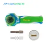 Waxmaid Daimond 2 in 1 smoking accessories hand dry pipe nectar collector nice PET gift box for retail ship from CA warehouse