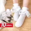 Autumn Winter Embroidered Mesh Spets Baby Socks For Girls Princess Socks Lolita Bow Cotton Barn Socks High Quality 4Size 1-10Y