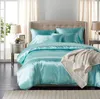 100% god kvalitet satin siden sängkläder sätter platt fast färg Storbritannien storlek 3 datorer täcke täcke platta lakan kudde265r