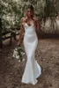 Sexy Simple Beach Mermaid Wedding Dress Spaghetti Straps Backless Full Length Bohemian Country Summer Formal Gown Bride Gowns Robe Dresses