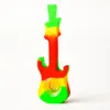 4.25 polegadas guitarra silicone tubulação de silicone manual tubo de fumaça de fumaça de fumaça com tigela de vidro plataformas de óleo