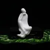 Chiński Biały Jade Figurki Ceramiczne Budda Ozdoby Ornamenty Porcelanowa Wyposażenie Domu Dekoracja Monk HomeDecor T200703