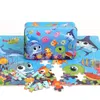 Hot 100 Pieces Wooden Puzzle Kids Cartoon Jigsaw Puzzles Baby Educational Learning Interactive Toys for Children Christmas Gifts 201218