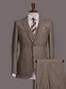 Mens Blazers Groom Tuxedos Two-Button Handsome Groomsmen Custom Made Best Man Suit Epoux 3 Pcs Costumes (Veste + Gilet + Pantalon)