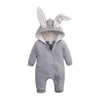 Cute Newborn Baby Boy Girl Bunny Rompers Long Ear Hooded Jumpsuit Rabbit Playsuit Autumn Winter Baby Boy Girl Easter Costumes 201027