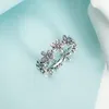 18K Rose gold \ Silver Dazzling Daisy Meadow Stackable Ring Original Box for Pandora 925 Sterling Silver designer rings Set