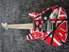 Främjande Edward Eddie Van Halen Stein Black White Stripe Red St Electric Guitar Maple Neck Floyd Rose Tremolo Whammy Bar5424362