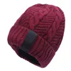 Men Fashion Warm Knit Beanie Hood Male Korean Style Cool Winter Plus Thickening Inside Hat Outdoor Skull Caps