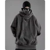 Autumn Winter High Collar Hoodie Löst bekväma herrkläder Harajuku Hiphop Streetwear Fleece Hooded Oversize Sweatshirt 220107