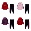 Baby Girls Tracksuit Spring Autumn Gold Velvet garnitury Dziecko Pieczniki z kapturem z kapturem z kapturem z kapturem Dwa kawałki ustawione stroje sportowe garnitury G12803