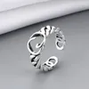 Vintage Letter Open Ring Vintage Women Girl Letter Finger Ring Jewelry Accessories for Gift Party High Quality