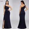 BodyCon Высокие Сплит Вечерние платья ВСЕГДА БЫЛО СЛУЧАЯ СЛУЧАЯ ОДНОГО ПЛЕЧНЫХ Русалка Элегантные Женщины Длинные Вечеринки Платья Льгос Холости Soiree 2020 LJ201119