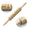 Elk Christmas Tree Wooden Rolling Pin Merry Decorations For Home Ornaments Navidad Xmas Year Y201020