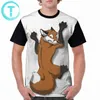 Fox T Shirt Clinging Red Fox T-shirt Sommar Mens Grafisk Tee Shirt 100 Polyester Korta Ärmar Grafisk Rolig 4XL Tshirt G1222