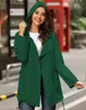 Hot trenchcoat vrouwen kleding casual solide hooded lange mouw windjack losse knop lange regenjas tops jas # 101901