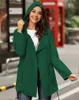 Hot Trench Coat Women Clothes Casual Solid Hooded Long Sleeve Windbreaker Loose Button Long Rain Coat Tops Jacket #101901