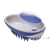 Pet 2 in 1 Bath Groom Brush Spazzole per massaggi per cani e gatti Rimuove i capelli sciolti Pettine Pet Shower Scrubber Shampoo Dispenser Strumenti per toelettatura RRD11357