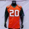 Vin Miami Hurricanes Football Jersey NCAA College Vernon Carey Jr. The Rock Vinny Testaverde Evan Shirreffs Morris Miller Johnson Jenkins