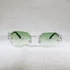 Vintage Rimless Solglasögon män kvinnor metall ramar klara glasögon diamant skärande nyanser oculos gafas för utomhus klubbtillbehör1 197a