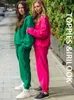 Toppies outono de inverno tracksuits mulheres dois conjunto de camisolas de lã camisolas de tripulação com capuz moletom Calças de lã sportswear 211221