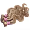 Nami Brown and Blonde 하이라이트 컬러 Ombre Human Hair Bundles with Closure 정면 피아노 색상 8 613 Straight Body Wave Hair Exte8977856