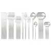 30pcs ensemble de couverts en or blanc ensemble de vaisselle en acier inoxydable 304 ensemble de vaisselle LNIFE fourchette à café cuillère dîner ensembles de vaisselle de cuisine à domicile HH21218I