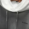 Men's Hoodies & Sweatshirts Streetwear Sweatshirt Men Fashion Long Sleeve Loose Stitching Fake Two-piece Hooded Harajuku Patchwork Male Tops