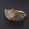 Dubai Moda Biżuteria Zestawy Naszyjnik Bransoletka Kwiat Kształt Wisiorek Kolczyki Ring Crystal Jewellry Dubai Ślub Bridal