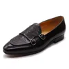 2020 höstskor mens loafers klassiska munkband män skor äkta läder glid på klänning skor bröllop casual affärer modern lj201015