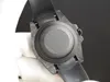 탄소 섬유 기계식 손목 시계 40mm 2836 움직임 고무 감시 대역 멀티 컬러 에메랄드 빛 사파이어 미러 2876