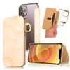 Fashion Marble Pattern Telefle Case Super Slim Clear Back Cover Pierścień Stojak Flip Portfel dla iPhone 12 11 Pro Max