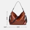 Retro Women Shoulder Bag Oil Wax Pu Leather Woman Purse Fashion Laies Handbags Lady hand Bags Female handbag Tote SMCD-8090# SMCD-8090# Hei