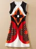 Fashion Print Women A-Line Dress Sleeveless Celebrity Dresses255C