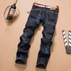 Jeans d'hiver ajustés pour hommes nouvelle marque de vêtements plus velours épais, confortable et chaud jeunesse mode denim jeans ceinture classique 201118