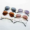 2024トップデザイナー10％オフ高級デザイナーNew Men's and Women's Sunglasses 20％frameless Fashion Som