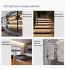 Zniżka 5m USB Tira LED Stripe Light Wodoodporna Elastyczna Lampa Taśma Czujnik ruchu Kuchnia Szafa Szafka Schody Noc Light Lampa LED Strip