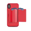 Hybrid Armor Dual Layer Card Holder Defender Cases voor iPhone 13 12 PRO MAX XR XS SAMSUNG A10E Note 10 Plus Stylo 5 K40
