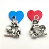 Lot 100pcs Angel Kiss Alloy Tibetan silver Charms Pendants Retro Jewelry Findings DIY Antique Silver Pendant For Bracelet Earrings 21*15mm