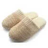 Herfst Winter Warme Antislip Slipper Mannen Vrouwen Katoen Gewatteerde Thuis Slippers Rubberen Zool Naaien Indoor Zachte Pluche Schoenen Y201026 GAI GAI GAI