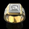 Luxury 14K Gold White Diamond Ring for Men Fashion Bijoux Femme Jewellery Natural Gemstones Bague Homme Diamond Ring Males3625235