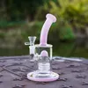 4 Farben Dome Perc Dickes Glas Bong Wasserpfeifen Radfilter Berauschendes Glas Öl Dab Rigs 14Weibliche Gelenkbongs Vogelkäfig Perkolator Spritzschutz Wasserpfeifen mit Schüssel DHL20091