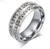 Glanzende 316L titanium ring goud verzilverd rvs dubbele rij Tsjechische kristallen ringen voor mannen vrouwen bruiloft sieraden maat6-13 groothandel