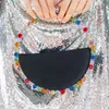 다채로운 다이아몬드 결혼식 저녁 여성 클러치 라운드 가방 패션 지갑 핸드백 파티 어깨 가방 골드 실버 블랙