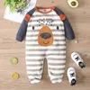 Baby geboren baby romper meisjes jongens lange mouw ster cartoon giraffe dier print rompertjes jumpsuit outfits voor baby's 211229