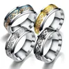 Küme halkaları moda erkekler siyah mavi altın ejderha kakma konforu fit paslanmaz çelik bant yüzüğü kadınlar için düğün mücevherleri 8mm1