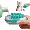 Pet 2 in 1 Bath Groom Brush Spazzole per massaggi per cani e gatti Rimuove i capelli sciolti Pettine Pet Shower Scrubber Shampoo Dispenser Strumenti per toelettatura RRD11357