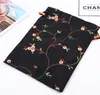 2022 new 30pcs Embroidery Fruit Travel Shoe Storage Pocket Satin Cloth Drawstring Large Gift Pouch Lavender spice Tea Candy Packaging Bag