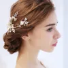 NPASON Urocze nowożeńcze kwiatowe włosy winorośl Pearls Wedding Hair Hair Akcesoria Kobiety na balsame biżuterię W0104297F